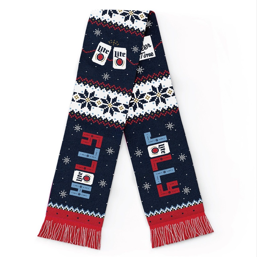 Miller Lite beer soft knit scarf